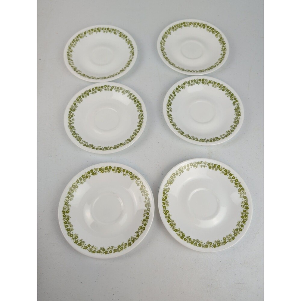 Set of 6 Corelle Corning Crazy Daisy Spring Blossom Saucers 6 1/4"